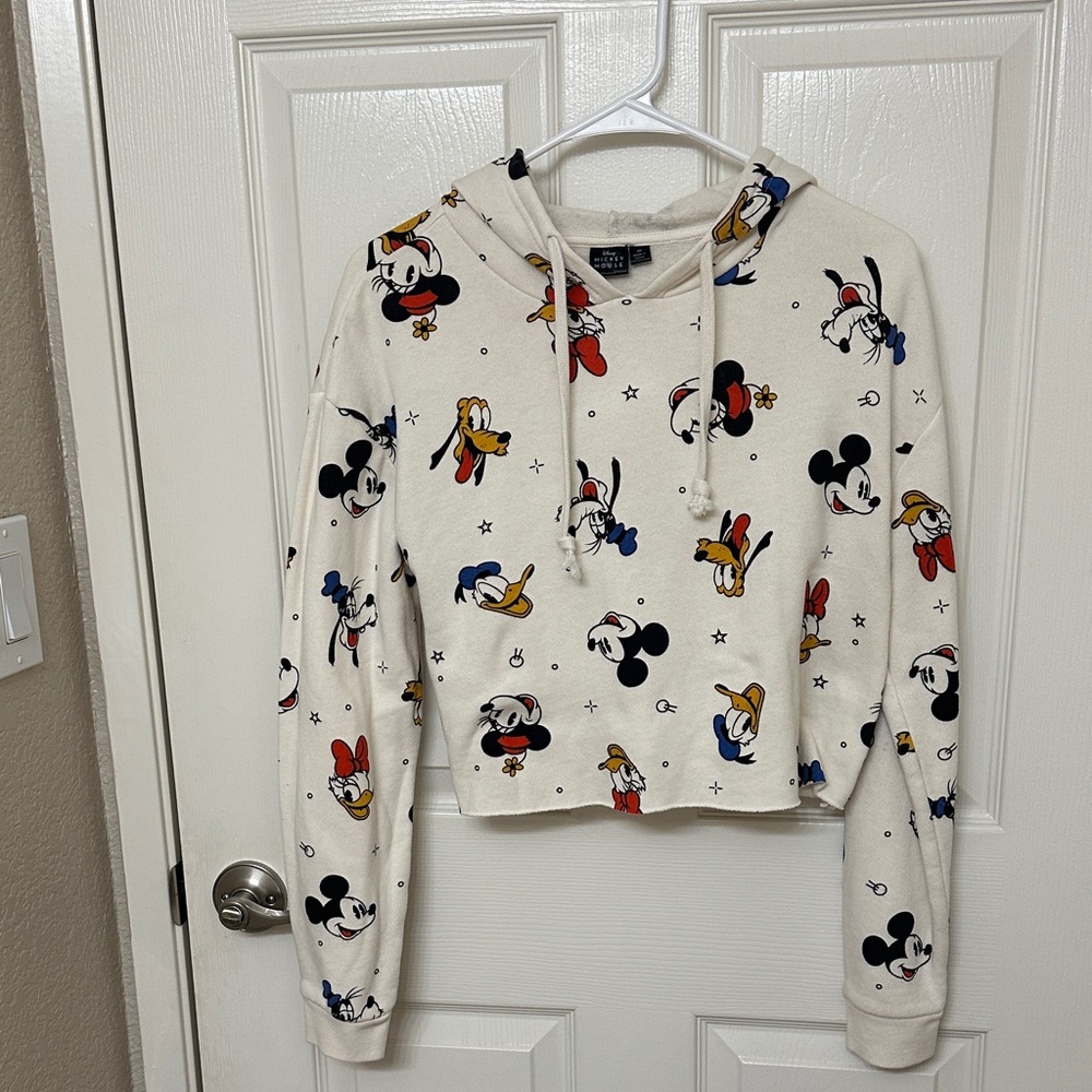 Disney Women's CROPPED Character Print Hoodie